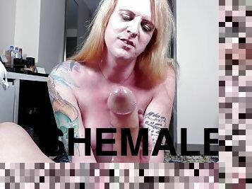 shemale, amatør, anal, hardcore, pov, blond, tattoo