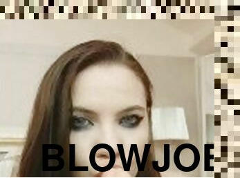 Hot brunette blowjob big dildo