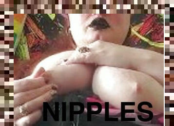 BBW Slut Plays With Her Nipples