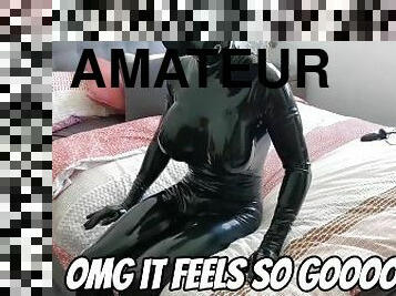 amatør, anal, legetøj, knepning-fucking, ridning, dildo, fetish, latex, solo, maske