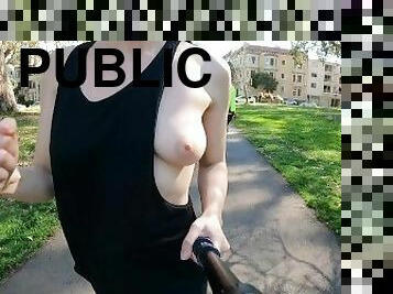 Teaser - Braless jogging with my breast out!