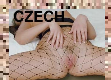 masturbácia, pančuchy, pornohviezda, spodné-prádlo, kráska, sólo, české