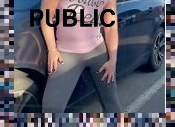 Public piss through pantyhose