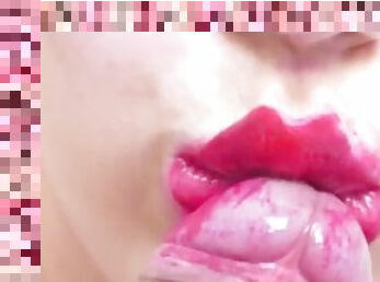 Mother friend blowjob pink lips make me Cum