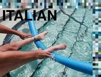 هواة, أقدام, حمام-سباحة, إيطالية, سولو, ساقين