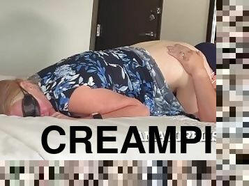 Real opendoor creampie party