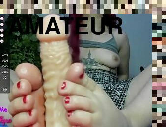 FUCKING A DILDO. FOOTJOB