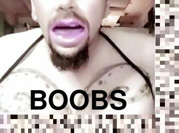 Man boobs smash together