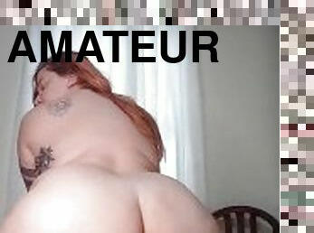 cul, grosse, chatte-pussy, amateur, jouet, belle-femme-ronde, brésil, chevauchement, gode, solo