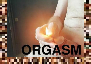 Deep urethral insertion, lit candle in pee hole, flashlight until orgasm