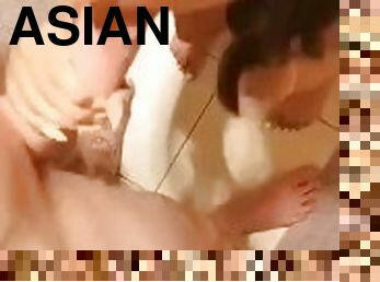 asia, amatir, sayang, blowjob-seks-dengan-mengisap-penis, cumshot-keluarnya-sperma, penis-besar, remaja, pertama-kali, teransang, remaja-asia