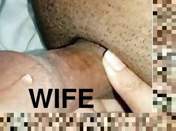 Sexy pakistani wife dick rubbing oily handjob and cumshot