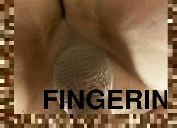 anal, knubbig, fingerknull, ensam, close-up, rövhål, särande, retande