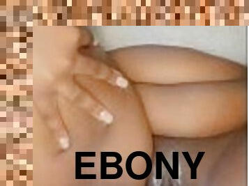 Ebony BBW slut fucks her pussy hard with dildo