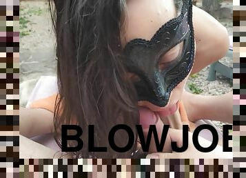 Blowjob In The Garden With Prostate Massage And Cum In Mouth