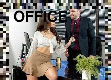 Sexy brunette April Olsen gets fucked in the office