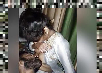 Today Exclusive- Desi Couple Romance And Boob Sucking