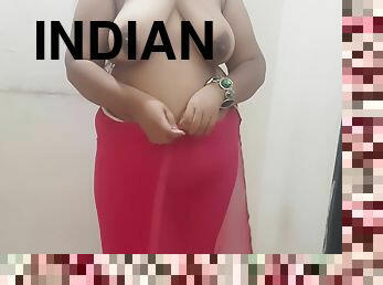 Naughty Desi Indian Wearing Saree And Getting Horny