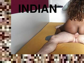Big Butt Indian Cums On Big White Dick