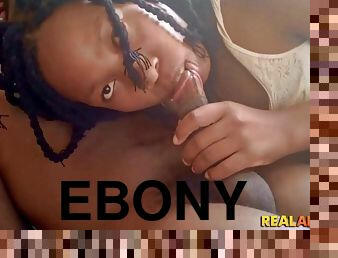 Bestfriend's Horny Ebony Stepsister Sucking! - Big butt