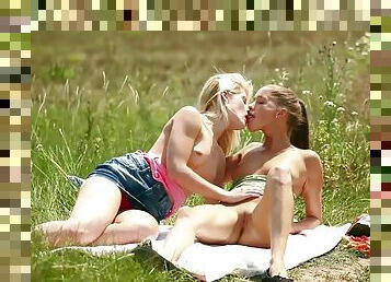 Blonde And Brunette Lesbians Cum Together With Sweet Cat & Eliska