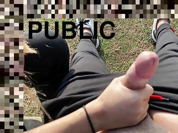 Public Blowjob With Cumshot In My Mouth In Open Park Where People Walk By Us