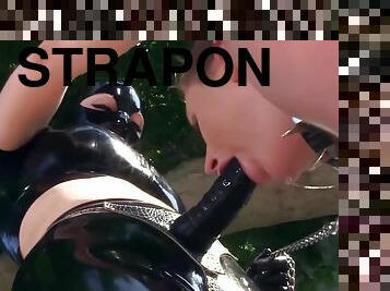 storatuttar, strap-on, anal, bdsm, strumpor, blond, fetisch, latex, erfaren