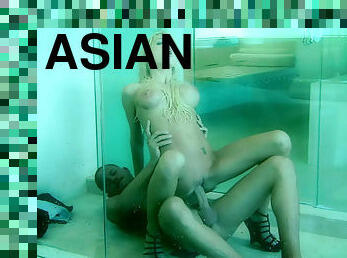 asia, mandi, payudara-besar, vagina-pussy, sayang, penis-besar, berambut-pirang, amerika, ditindik, cantik