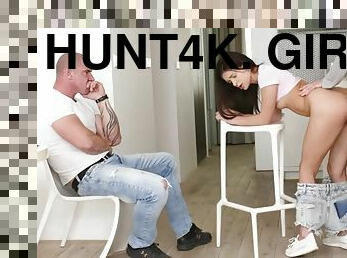 HUNT4K. Girl gets fucked by stranger instead of fighting