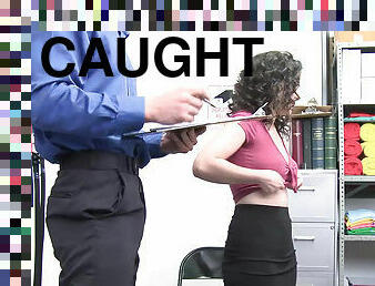 Curvy shoplifter Lyra Lockhart caught and punished by officer
