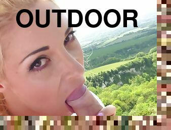 Victoria Summers gives a great head outdoors