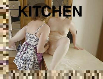 Astrid Love and Lucy Q make love in the kitchen