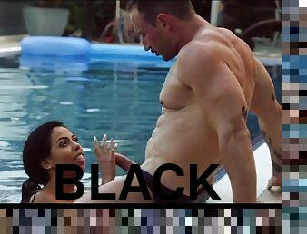 Big boobed black girl Canela Skin enjoys hardcore interracial fuck outdoors