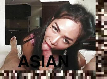 asia, waria-shemale, anal, blowjob-seks-dengan-mengisap-penis, waria, sudut-pandang, pakaian-dalam-wanita, bokong