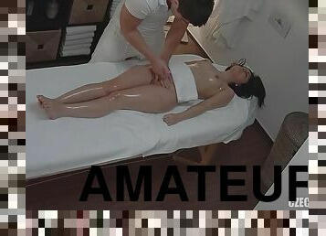 masseur touches her intimate places