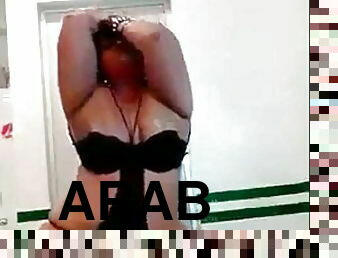 Arousing Arab BBW striptease recorded on mobile phone