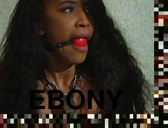 Ebony slave hoochie-coochie rubbed and pounded