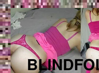 Blindfolded girlfriend gets fucked in all holes
