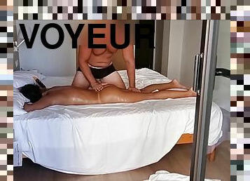 Voyeur - Peeping couple in hotel room