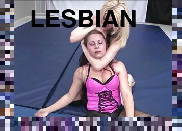 Naughty lesbian cat fight porn video