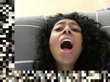 Ebony Twat Full Of Warm Semen - POV sex