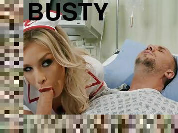 Hot nurse opens asshole for a fat cock of her patient