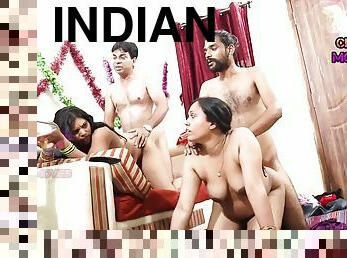 INDIAN FRIEND WIFE SWAPPING - 2 Dicks In One Chick