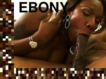 Ebony MILF Gagging On Whopping Dick