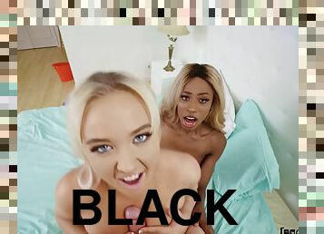 Black & white bitches in interracial 3some