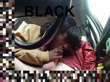 Black Bitch Came Into My Car To Blow My Cock