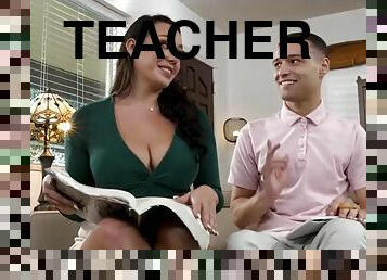 Horny Teacher MILF makes love with skinny youngster