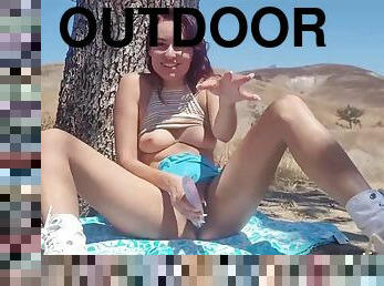 Exhibitionist Serina Hot Outdoor Solo Video