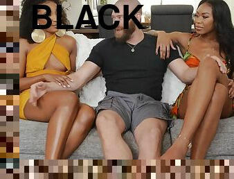 Lucky dude fucks two black girls