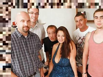 Hot Group sex gangbang with bukkake facial cumshots